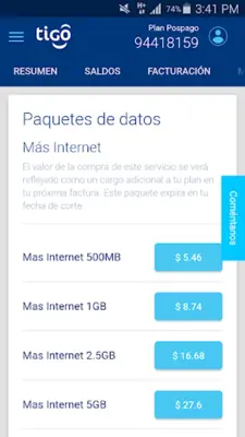 Mi Tigo Honduras android App screenshot 7